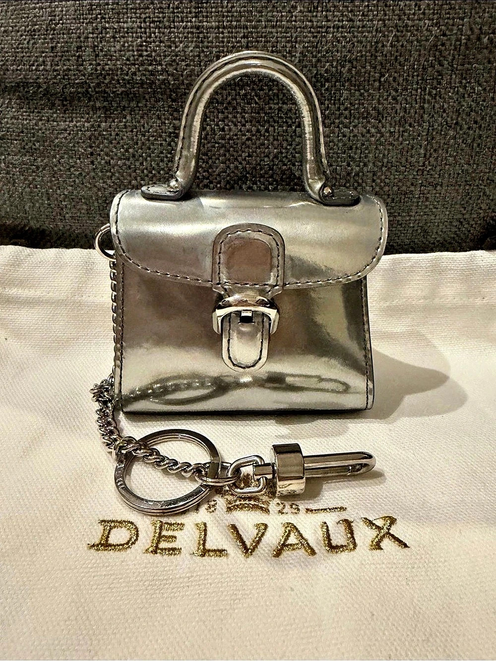 Delvaux Brillant Mini Bag Charm Silver